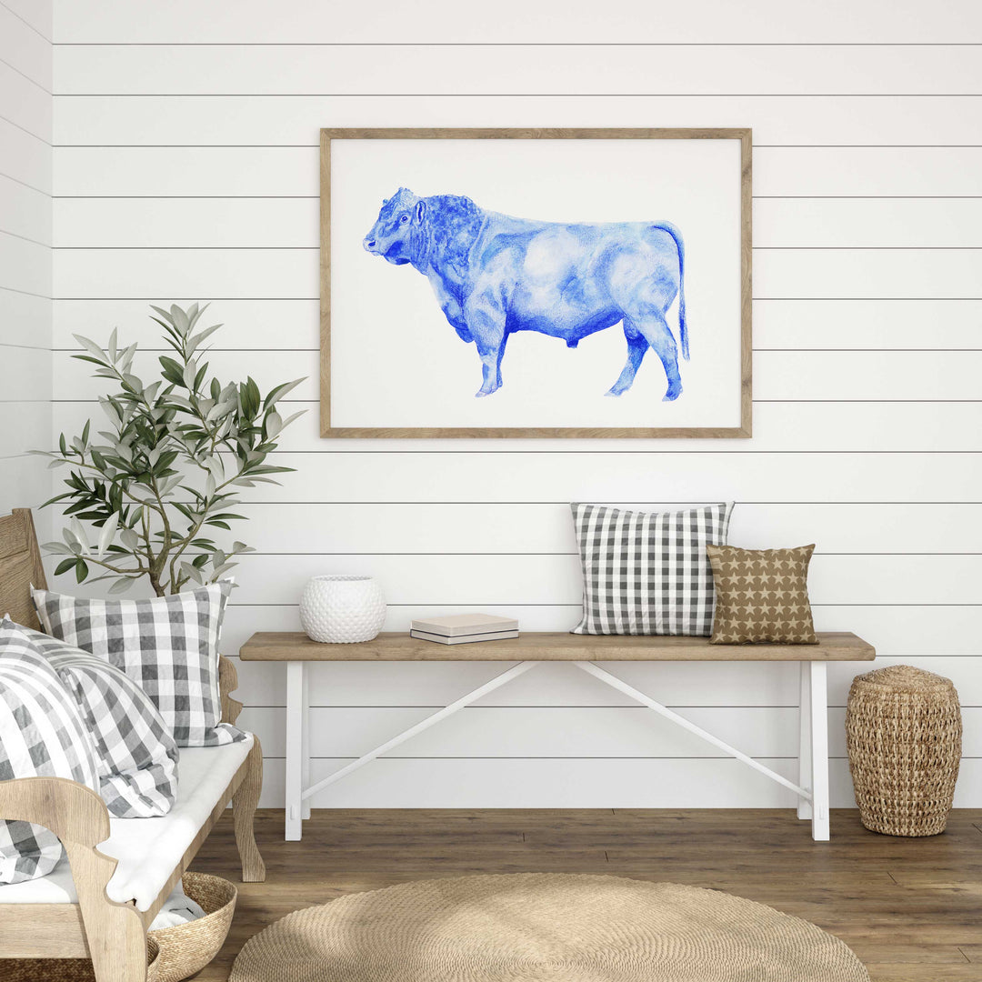Carina Chambers Design  Limited Edition Print Blue Bull