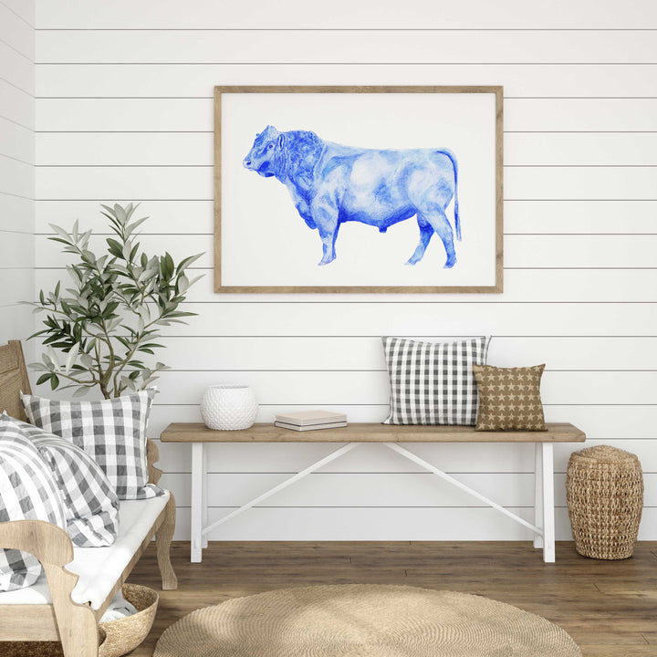 Carina Chambers Design  Limited Edition Print Blue Bull