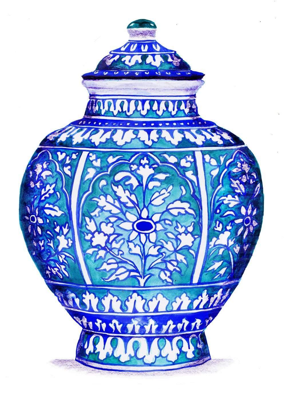 Carina Chambers Design Limited Edition Print Green Ginger Jar