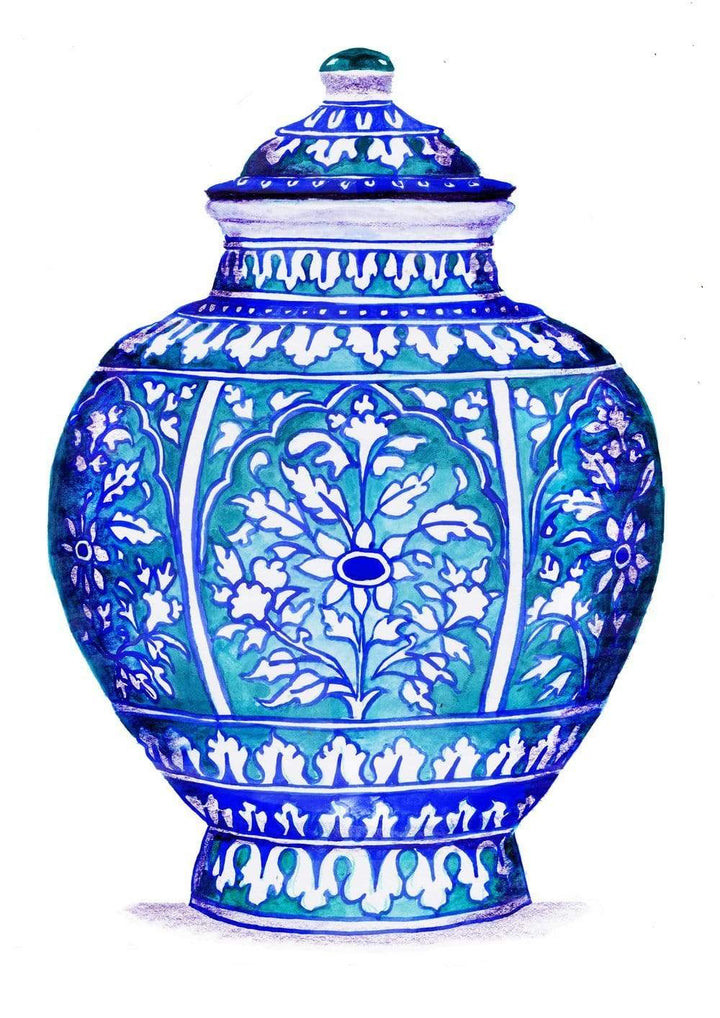 Carina Chambers Design Limited Edition Print Green Ginger Jar