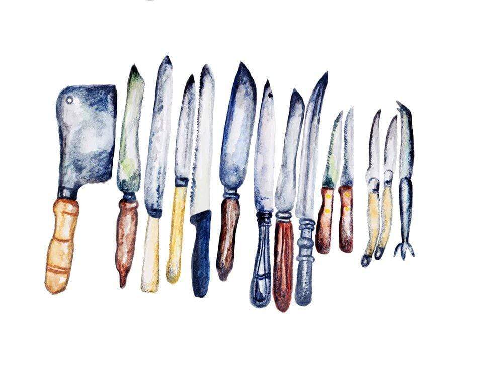 Carina Chambers Design Limited Edition Print Knives (Granny's Picnic Set 1)