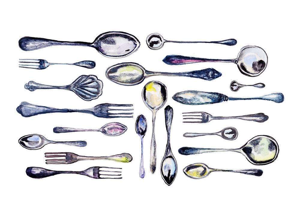 Carina Chambers Design Limited Edition Print Spoons  (Granny's Picnic Set 2)