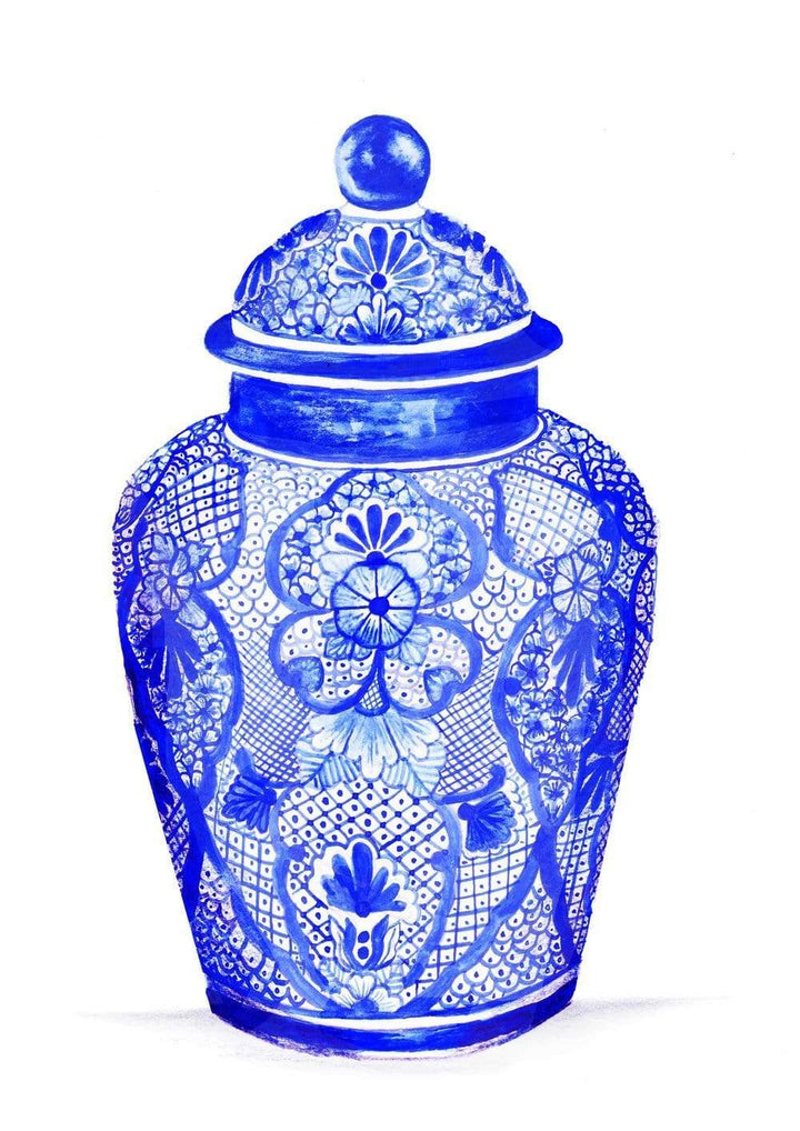 Carina Chambers Design  Limited Edition Print Blue Ginger Jar